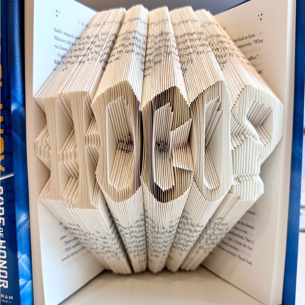 HOCO? Folded Book Art in Harry Potter Font folded in The Order of the Phoenix